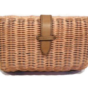 J. Crew Pink Wicker Purse